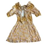 Free People Lucie Mini Dress Golden Coin Combo Floral Print Lace Size 8 Women's Photo 9