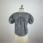 Madewell Embroidered Flannel Bubble-Sleeve Crop Shirt Photo 5