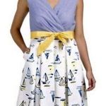 Chetta B  Nautical Sailboat Dress Size 8 Photo 0