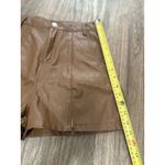 Pretty Little Thing Brown Faux Leather High Rise Shorts Photo 4