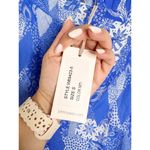 Johnny Was NWT  Workshop Blue Floral Cotton Wide Leg Pants Small Photo 4