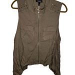 Torrid  Military Vest Studded Mushroom Gray Photo 1