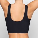 SKIMS  | Square Scoop Longline Long Bralette Bra Seamless Onyx Black | Size 2X Photo 1