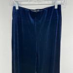 Mango MNG  Navy Blue Velvet‎ Pants Women's Straight Leg Pull On Contemporary Chic Photo 1