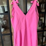 Amanda Uprichard Allora Dress shocking pink bows barbiecore mini vneck cocktail Photo 6