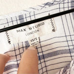 Max Studio  Plaid Rayon Peasant Blouse XS/S Flowy Long Sleeve Photo 2