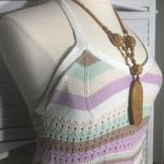 Streetwear Society  Striped Knit Halter Mini Dress Y2K XL Photo 8