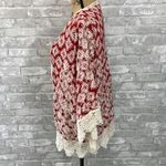 Solitaire  Red Rust Crochet Bell Sleeve Cardigan Photo 1
