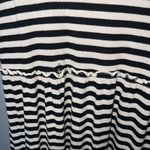 Pink Rose Sleeveless Striped Knit Maxi Dress with Ruffle Hem Black & Cream Size Medium Photo 1