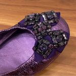 Tory Burch Azalea Jeweled Bow Metallic Purple Ballerina Ballet Flats Size 8.5M Photo 14