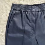 Rebecca Taylor Pants Vegan Leather Track Pant Crop Dark Navy Blue 14 NWT New Photo 5