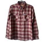 DIXXON Women’s Pueblo Flannel Shirt Plaid Burgundy Tan Large NWOT Red Photo 1
