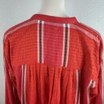Free People  Women's Popover Tunic Dress Shirt Plaid Long Red Gold Oversized XS Photo 5