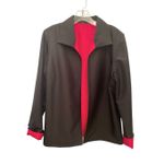 Reversible Black & Hot Pink Open Front Silk Lightweight Jacket/ Blazer Sz M Size M Photo 1