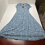 Lauren Ralph Lauren Womens Floral Stretch Jersey Tee Dress Blue White Medium NEW Photo 2