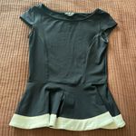 Bebe Black White Peplum Top Photo 0