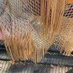 Metallic Gold Tassel Batwing Beach Shawl Open Knit Coverup Boho Blouse Dress Photo 3