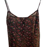 Volcom black red sheer floral rose cape top party dress vacation pool cover up Photo 10