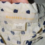 Monteau Women's Small White Polka Dot Short Sleeve Linen Blend Button Up Shirt Photo 4