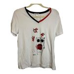 Dolcezza Set Women's Size Large Blouse Sweatshirt hoodie playful time white Photo 2