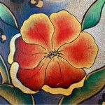 Anuschka  Hand Painted Leather Butterfly Handbag Photo 1