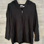 J. Jill Purejill Quarter Zip Black Pullover Size Medium Pima Cotton Photo 0