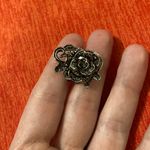 Woman’s Marcasite Silver Tone Floral Design Rose Ring ! Multiple Photo 1
