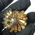 Christian Dior  Gold Plated Radiant Gold Floral Clip On Earrings Photo 6