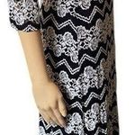 Forever 21  Contemporary Black White Goth Whimsygoth Rose Chevron Lace Maxi Dress Photo 3
