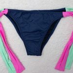 NEW Triya tie side womens‎ bikini bottom navy blue pink green, size M Size M Photo 0
