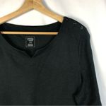 Hasting & Smith  Black Button Shoulder 3/4 Long Sleeve Top 1X Photo 2