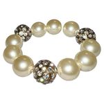 J.Crew Cream Pearl and Silver Crystal Bracelet Photo 2