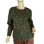 Jones New York  SPORT VINTAGE 1990'S EQUINE GREEN & BROWN QUILTED JACKET (M) Photo 2