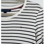 Tommy Hilfiger Stripe Short Sleeve Womens Top Sz L Tie Sleeve Nautical Patriotic Photo 2
