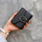 Wallet for Women Trifold Snap Closure Small Wallet for Girls Credit Card Holder Coin Purse Black Photo 0