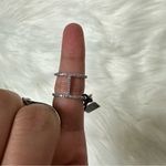 Henri Bendel NWT  Luxe Asscher Cut Pave Silver Tone Harness Ring Size 5 Photo 1