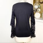 Stella & Dot Black Lace Long Sleeve Blouse XS Photo 7
