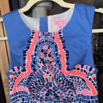 Lilly Pulitzer  Tic Tac Tile Mila Shift Dress mini sleeveless neon cobalt mosaic Photo 1