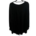 Free People  Women's Black Long Sleeve Waffle Knit Top Size Small Split Back Photo 4