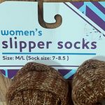 Sherpa Lined Sloth Slippers Socks Brown Size Medium Photo 4