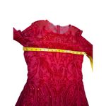 Marchesa Notte Red Velvet Sequin Evening Gown Photo 7