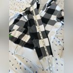 Fox Racing Girls Sz:XL Black White Checkered Plaid Sherpa Lined Full Zip Hoodie. Photo 4