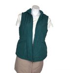 Bit & Bridle Vest Fleece Quilted Sleeveless Jacket Green Womens Size Small Photo 8