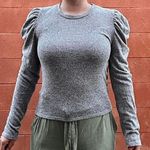 Gray Long Sleeved Top With Poofy Shoulders Photo 0