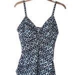 Swim Solutions Women’s Navy Blue Flyaway Tankini Top, Sz 10, NWT White Photo 0