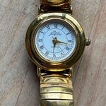Pierre Jacquard Ladies Watch White Dial Gold Tone Stainless Stretch Bracelet Photo 1