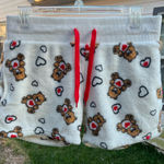 Care Bears White and Red Fuzzy Sleeping shorts Size M Photo 0