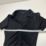 Alice + Olivia Alice‎ + Olivia Marsha Ruched Polo Mini Dress Womens Size XS Black Bodycon *FLAW Photo 10