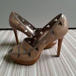 Calvin Klein  Taupe Tan Leather Platform Heels Size 7 Photo 1