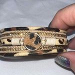 ARVATO Leopard Bracelets for Women (7.68”) Multilayer Wide Animal Cheetah Print Brown Photo 0